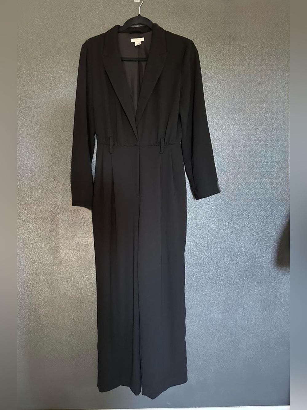 H&M Black Long Belted Blazer Jumpsuit